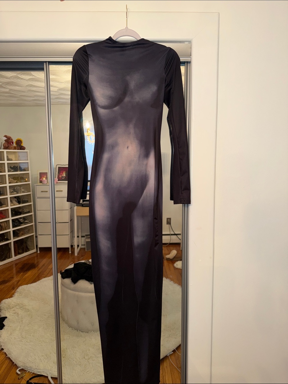 Fashion Nova Black Long Sleeve Maxi Bodycon Dress